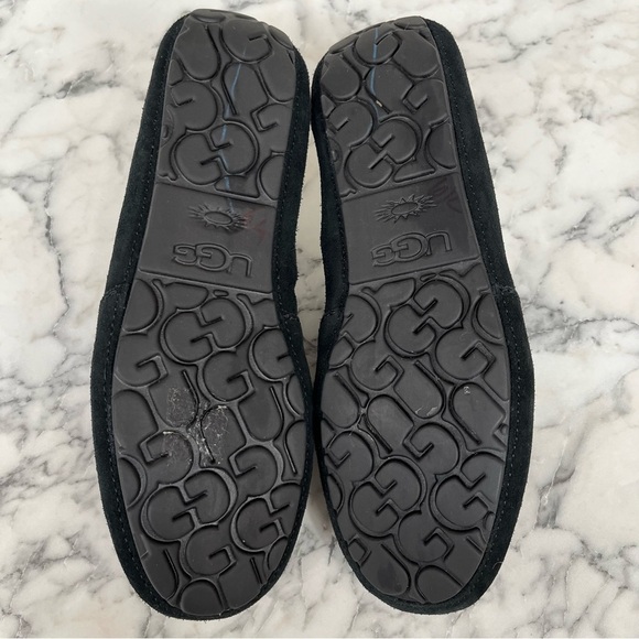 UGG ALAMAR BLACK SLIPPERS MEN\'S SHERPA LINED SIZE 8